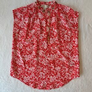 MICHAEL Michael Kors Red Floral‎ Chain Detail Sleeveless Top